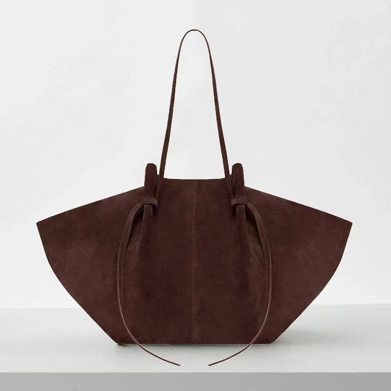 retro suede shoulder bag fashion large-capacity mother-and-child bag simple high-end wing-shaped bag commuter versatile tote bag