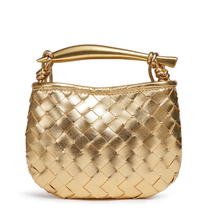 Cute Mini Sardine Basket Weave Handbag Women's Fashion Cross-Border Style PU Material Shell Shape Magnetic Buckle Soft