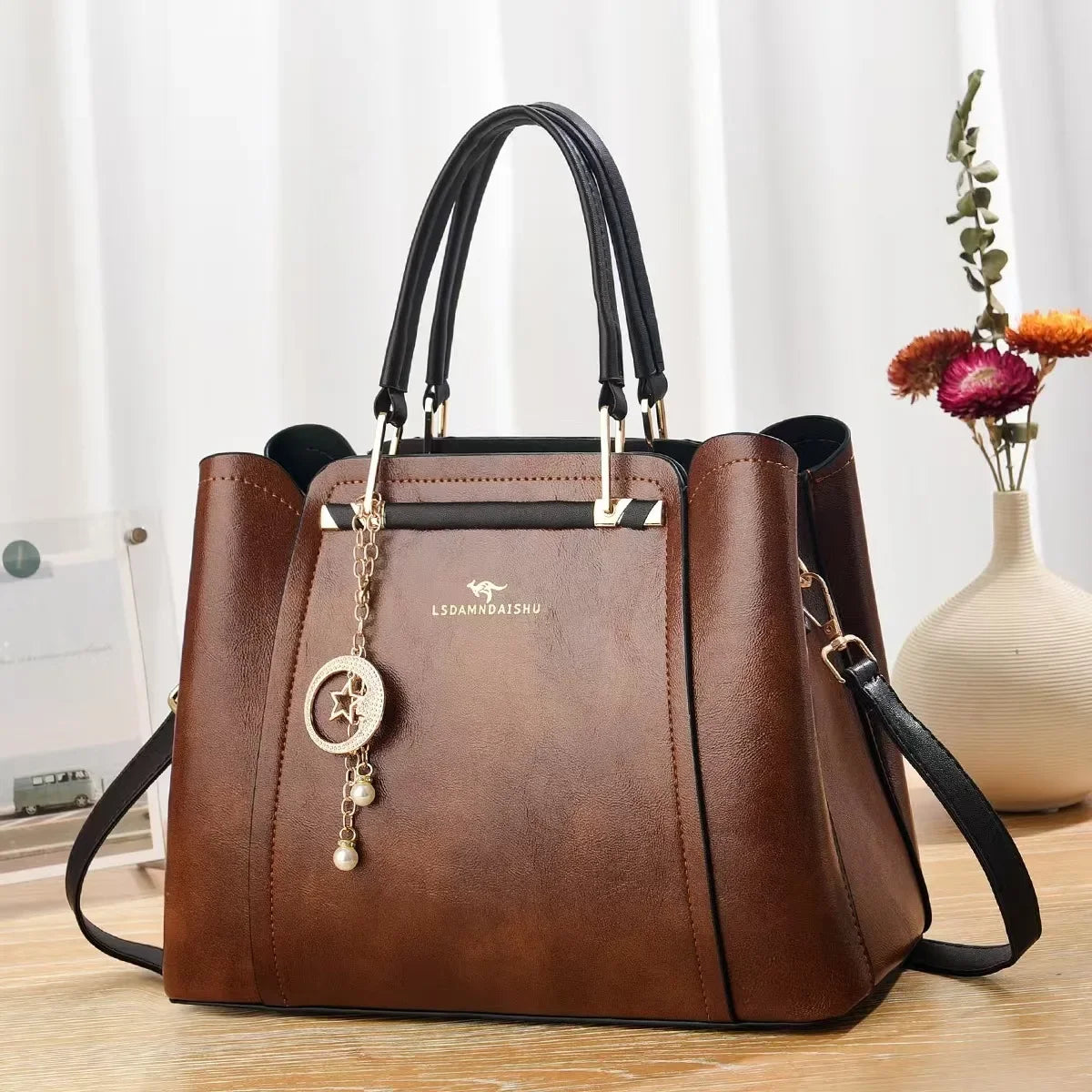 multi-layer large capacity ladies mom bag new splicing handbag simple versatile single shoulder slant cross bag for women