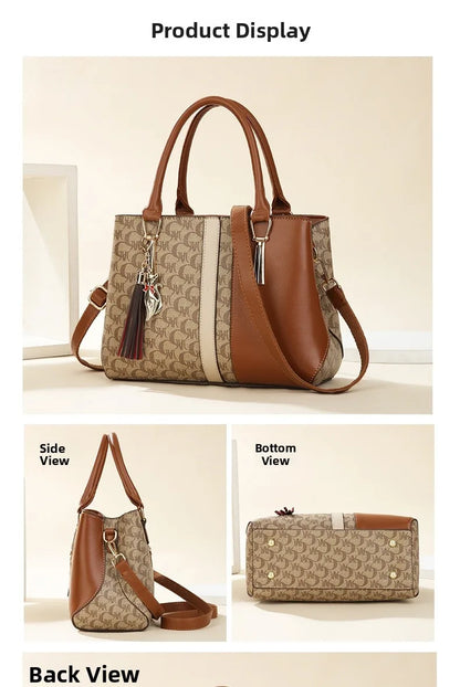 Fashionable Large Capacity Mother-Daughter Single Shoulder Crossbody Bag for Women Stylish Autumn Winter Handbag PU Material