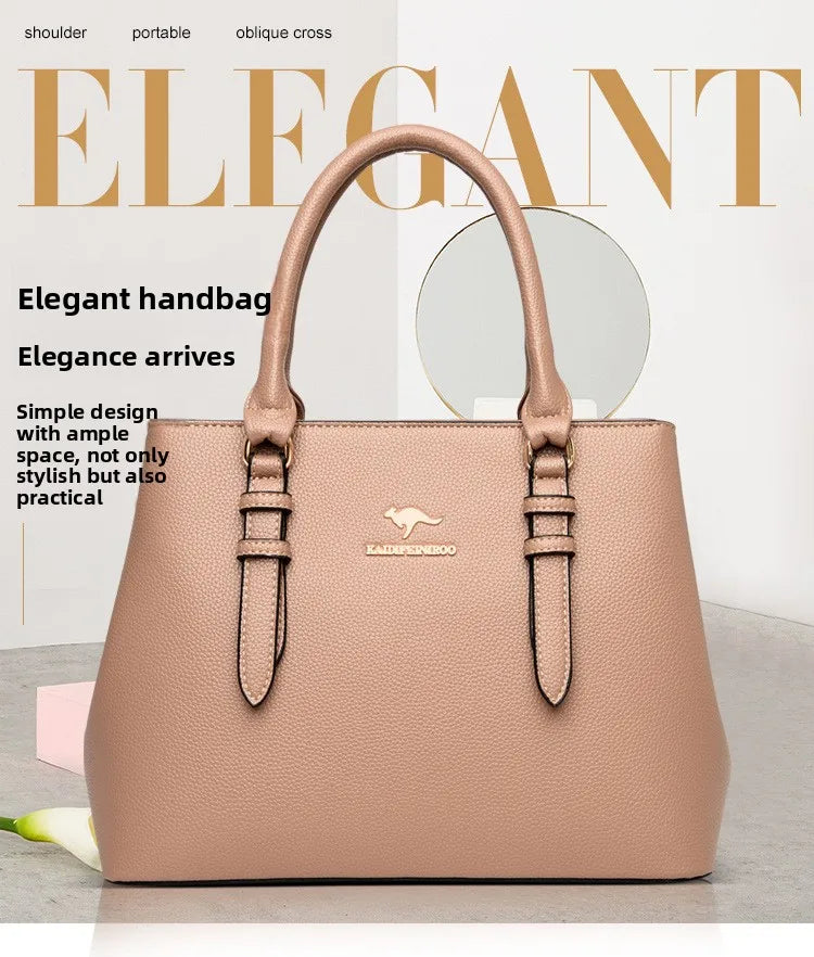 2025 new women's handbag high-end ladies tote bag single shoulder bag mom's crossbody bag urban minimalist style pu material