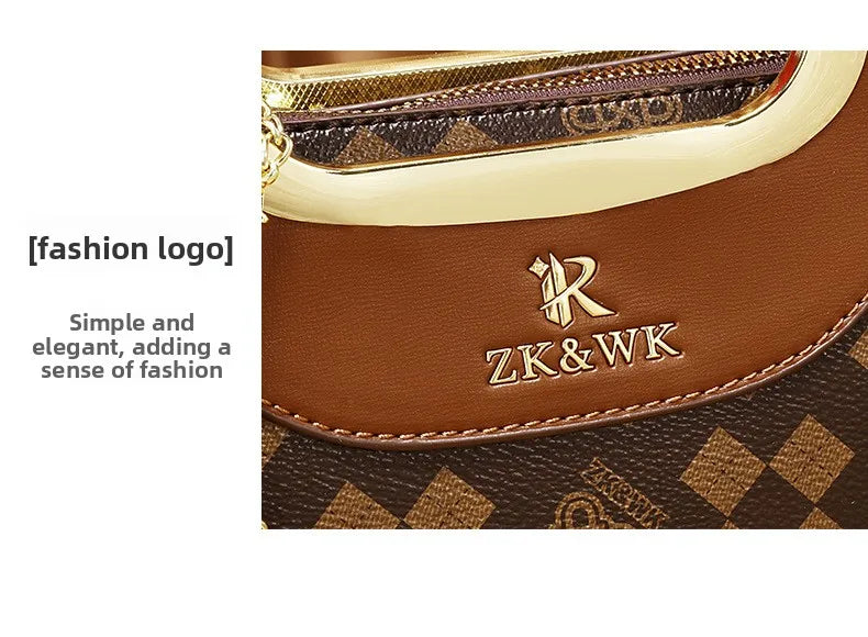 2025 new fashion casual printed ladies handbag urban minimalist style pu material tote bag medium size zipper opening polyest...