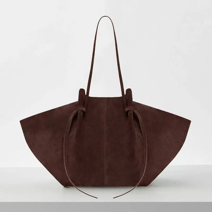 Retro Suede Shoulder Bag Fashion Large-capacity Mother-and-child Bag Simple High-end Wing-shaped Bag Commuter Versatile Tote Bag