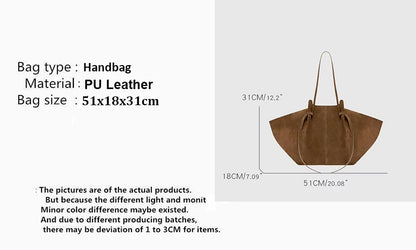 Retro Suede Shoulder Bag Fashion Large-capacity Mother-and-child Bag Simple High-end Wing-shaped Bag Commuter Versatile Tote Bag