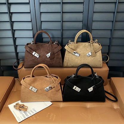 Bolsa Évory Tote em Camurça Premium