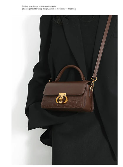 Small Leather Armpit Bags for Women, Chain Shoulder, Crossbody Bag, Ladies Vintage Underarm Handbags, Summer