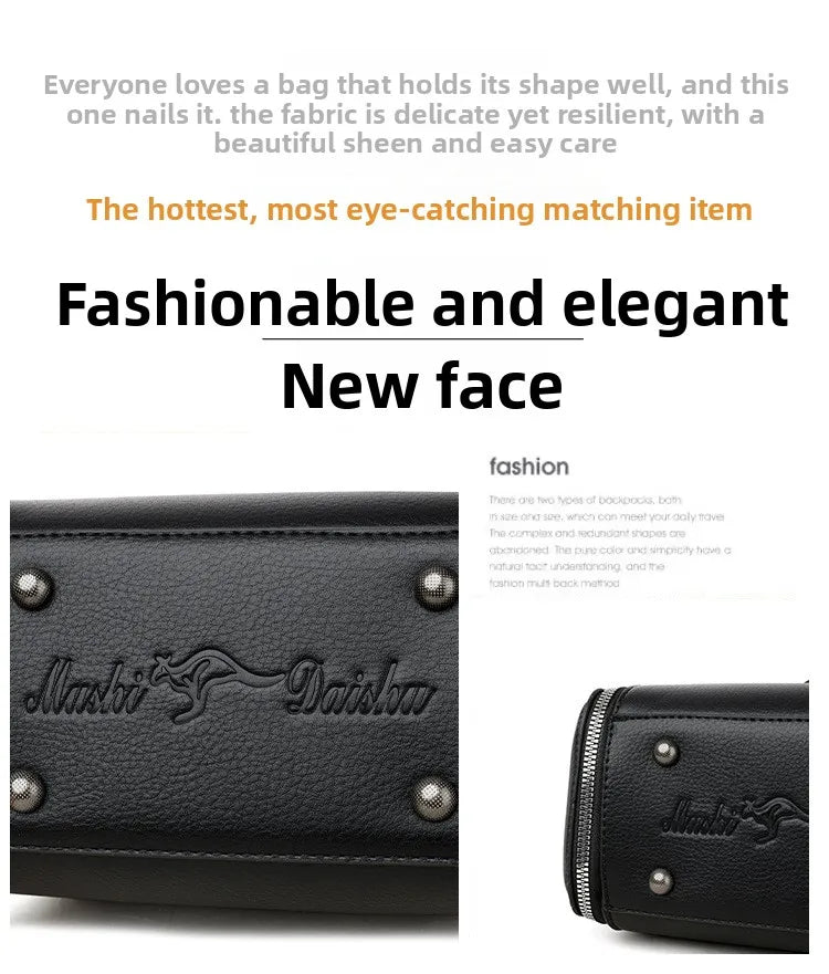 high-end bucket bag three-layer practical crossbody soft leather shoulder bag for women going to work stylish mom bag