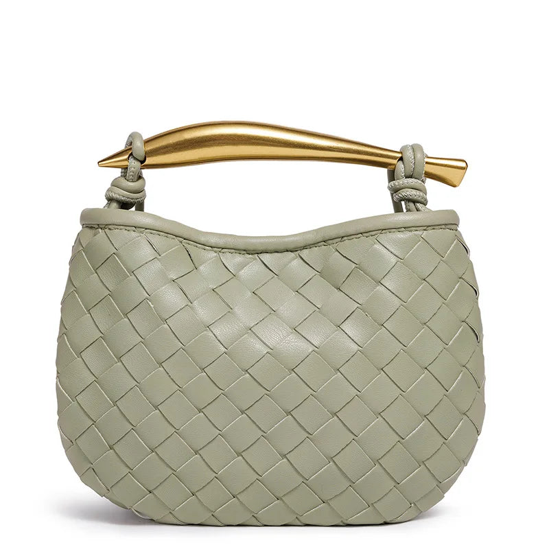 cute mini sardine basket weave handbag women's fashion cross-border style pu material shell shape magnetic buckle soft