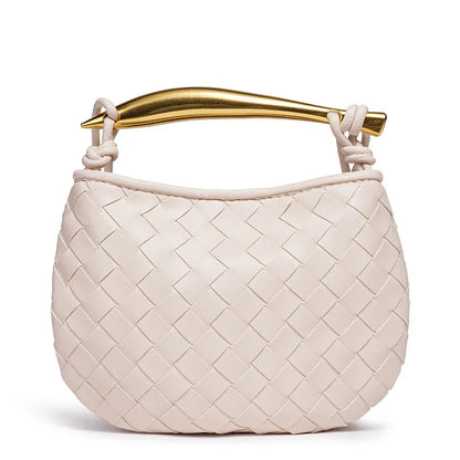 Cute Mini Sardine Basket Weave Handbag Women's Fashion Cross-Border Style PU Material Shell Shape Magnetic Buckle Soft