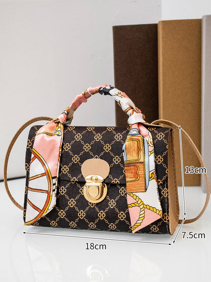 2025 New Trendy Sweet Crossbody Bag For Women - Floral Print Small Square Handbag