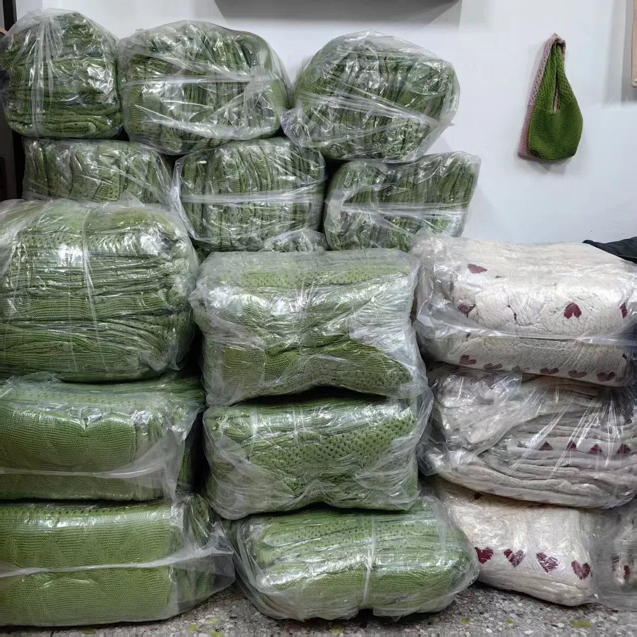 retro hollow knitted large capacity women's shopping bag tote single shoulder rope bag soft polyester fiber open door design