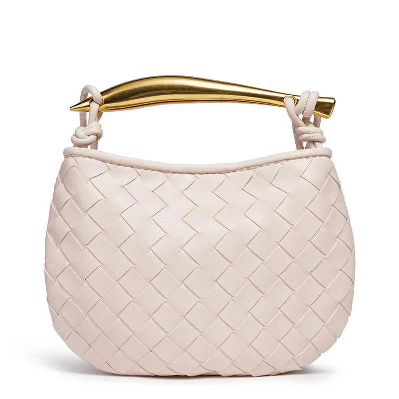 cute mini sardine basket weave handbag women's fashion cross-border style pu material shell shape magnetic buckle soft