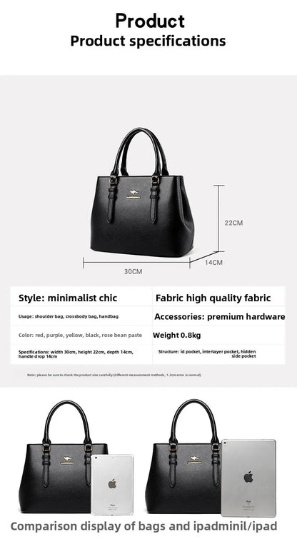 2025 New Women's Handbag High-End Ladies Tote Bag Single Shoulder Bag Mom's Crossbody Bag Urban Minimalist Style PU Material
