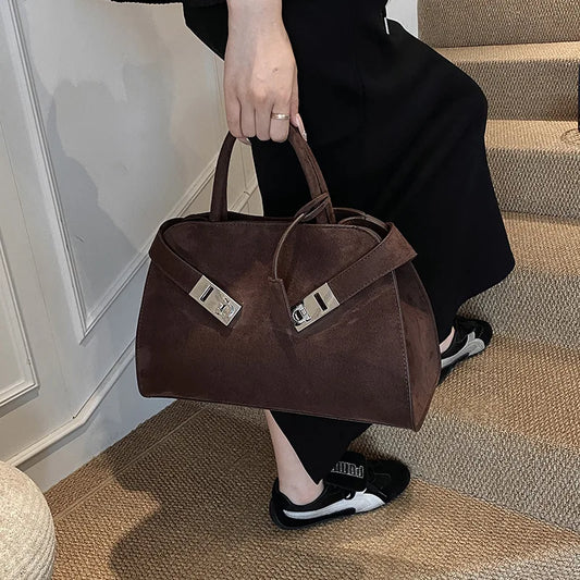 Bolsa Évory Tote em Camurça Premium