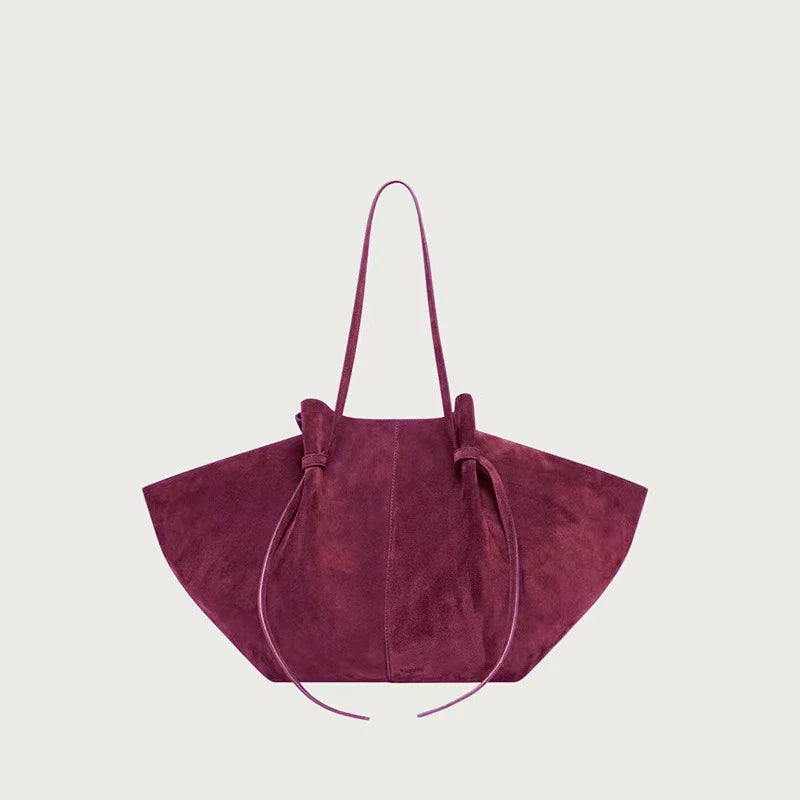 retro suede shoulder bag fashion large-capacity mother-and-child bag simple high-end wing-shaped bag commuter versatile tote bag