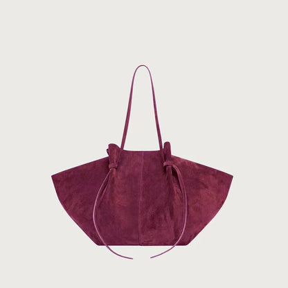 Retro Suede Shoulder Bag Fashion Large-capacity Mother-and-child Bag Simple High-end Wing-shaped Bag Commuter Versatile Tote Bag