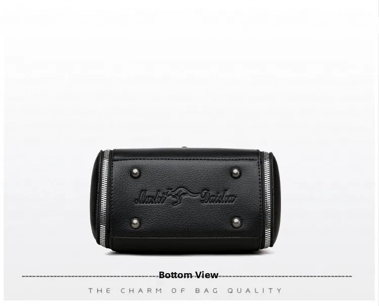 high-end bucket bag three-layer practical crossbody soft leather shoulder bag for women going to work stylish mom bag