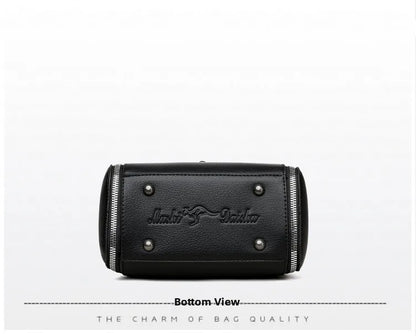 High-End Bucket Bag Three-Layer Practical Crossbody Soft Leather Shoulder Bag for Women Going to Work Stylish Mom Bag