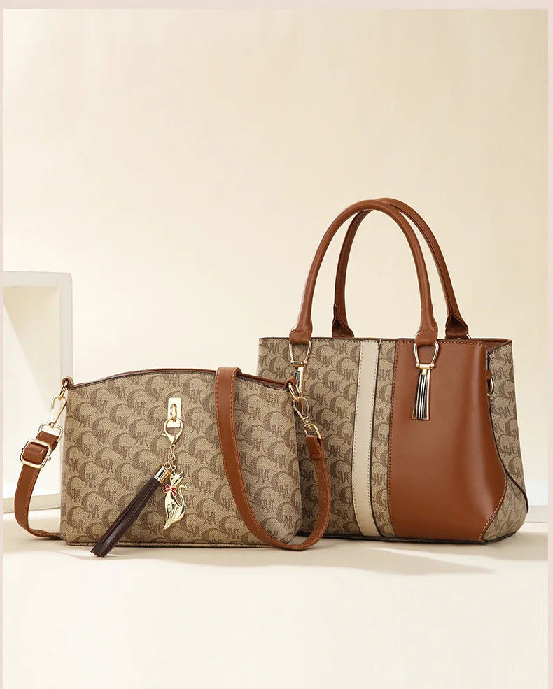 fashionable large capacity mother-daughter single shoulder crossbody bag for women stylish autumn winter handbag pu material