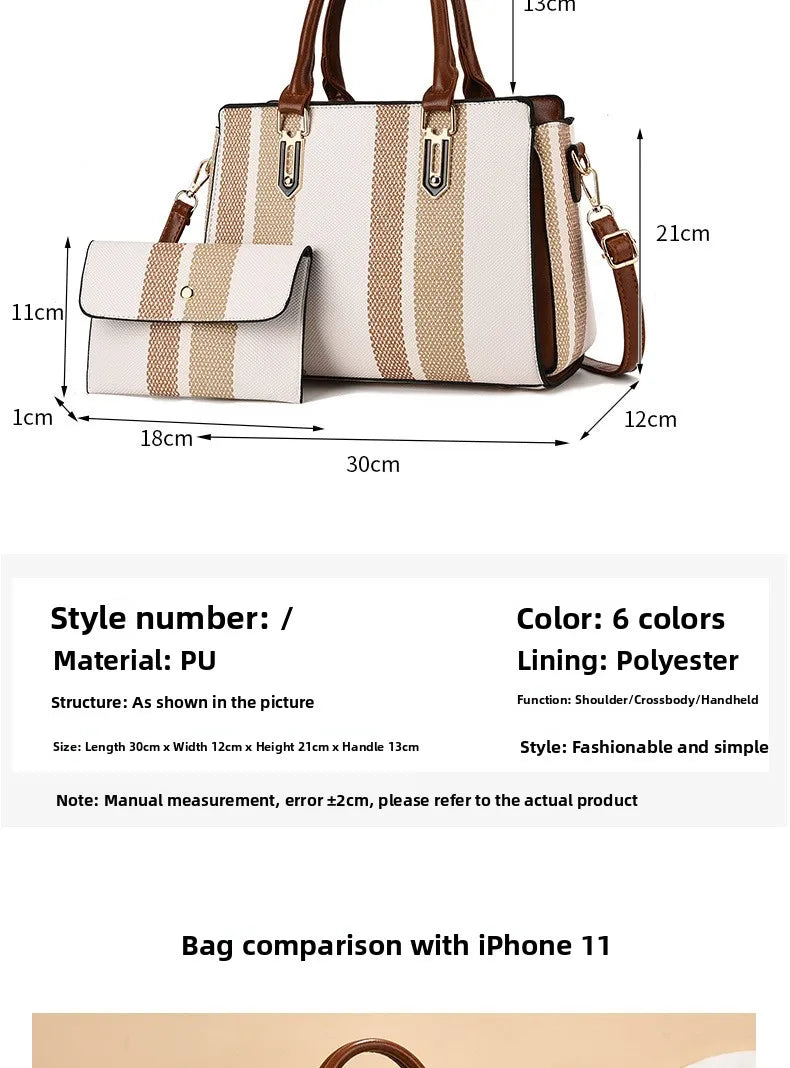 large capacity mother-child handbag fashion color block women's crossbody shoulder bag tote bag commuter business pu bag
