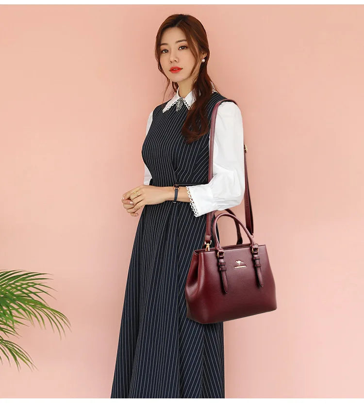 2025 new women's handbag high-end ladies tote bag single shoulder bag mom's crossbody bag urban minimalist style pu material