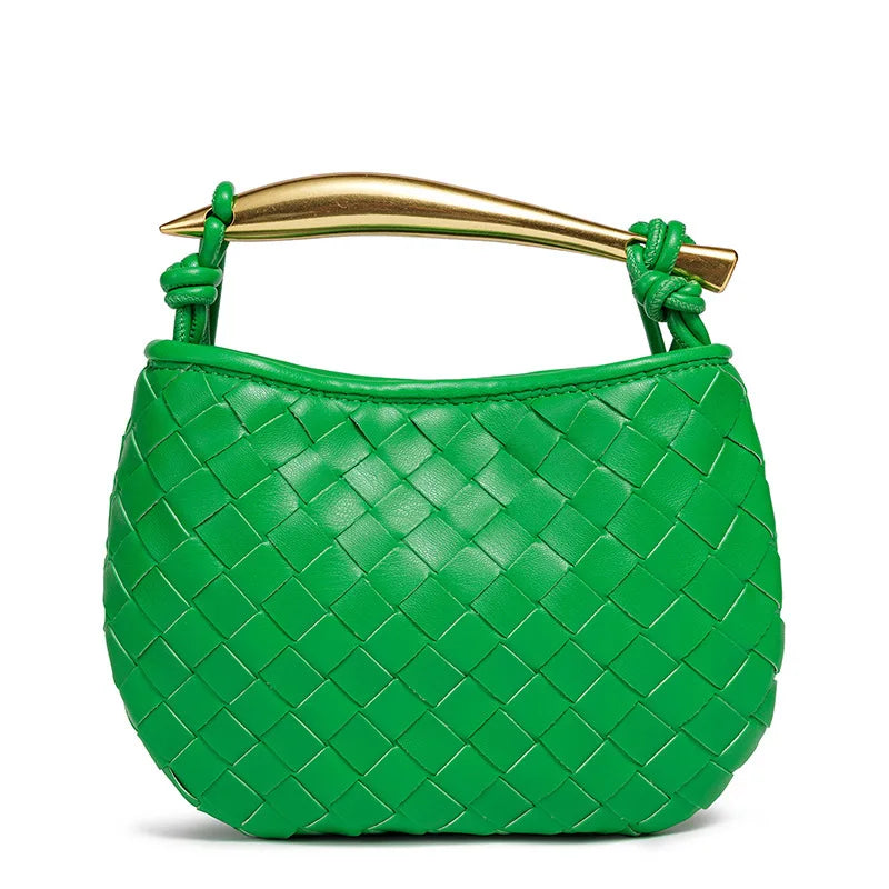 cute mini sardine basket weave handbag women's fashion cross-border style pu material shell shape magnetic buckle soft