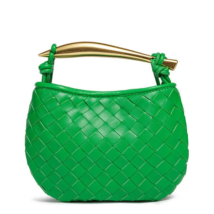 Cute Mini Sardine Basket Weave Handbag Women's Fashion Cross-Border Style PU Material Shell Shape Magnetic Buckle Soft