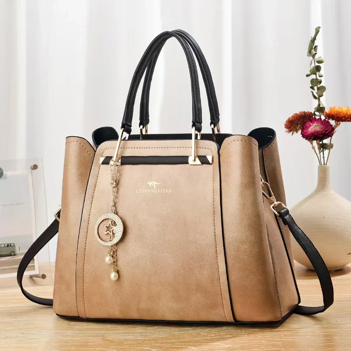multi-layer large capacity ladies mom bag new splicing handbag simple versatile single shoulder slant cross bag for women