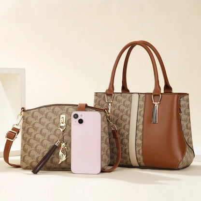 Fashionable Large Capacity Mother-Daughter Single Shoulder Crossbody Bag for Women Stylish Autumn Winter Handbag PU Material