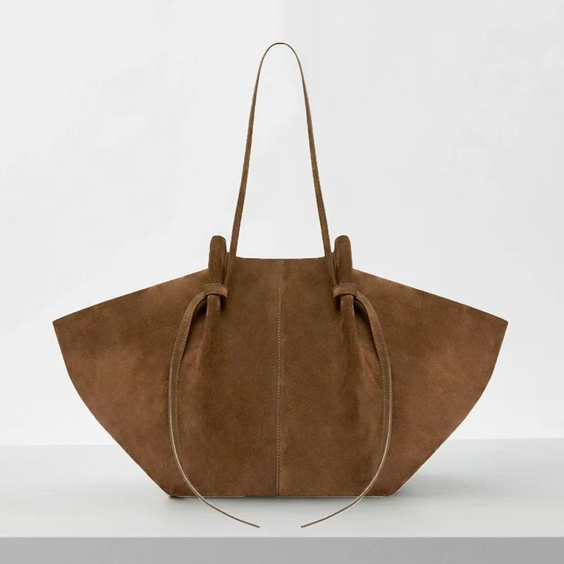 retro suede shoulder bag fashion large-capacity mother-and-child bag simple high-end wing-shaped bag commuter versatile tote bag
