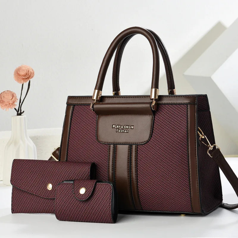 mother-daughter three-piece set single shoulder women's crossbody bag 2025 home hot new handbag ladies large bags