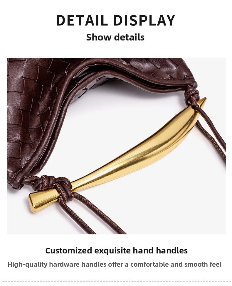 cute mini sardine basket weave handbag women's fashion cross-border style pu material shell shape magnetic buckle soft