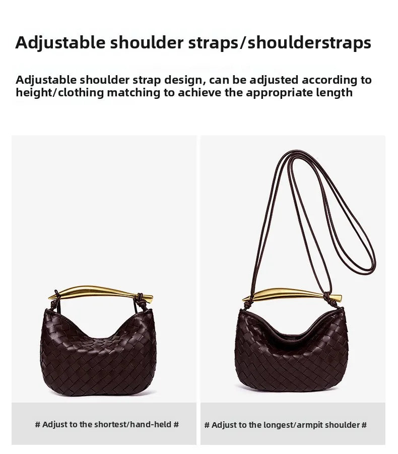 cute mini sardine basket weave handbag women's fashion cross-border style pu material shell shape magnetic buckle soft