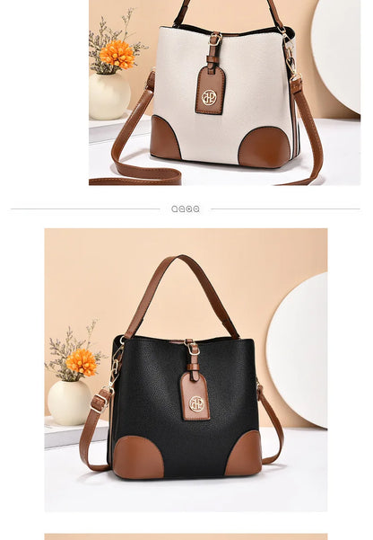 Casual Large Capacity Women's Bucket Handbag Street Style PU Material Tote Bag Single Shoulder Satchel Fashionable Everyday A...