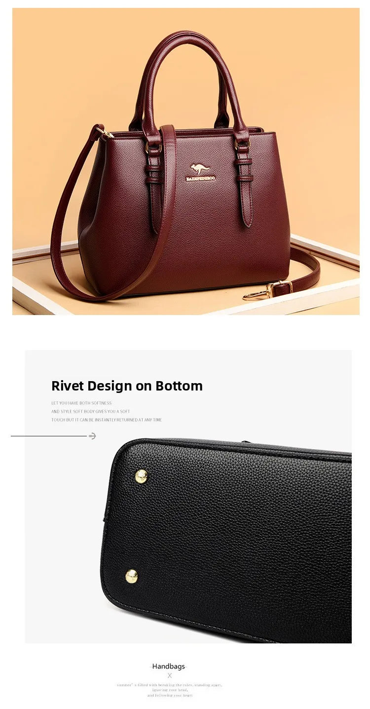 2025 new women's handbag high-end ladies tote bag single shoulder bag mom's crossbody bag urban minimalist style pu material