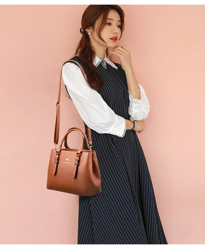 2025 New Women's Handbag High-End Ladies Tote Bag Single Shoulder Bag Mom's Crossbody Bag Urban Minimalist Style PU Material