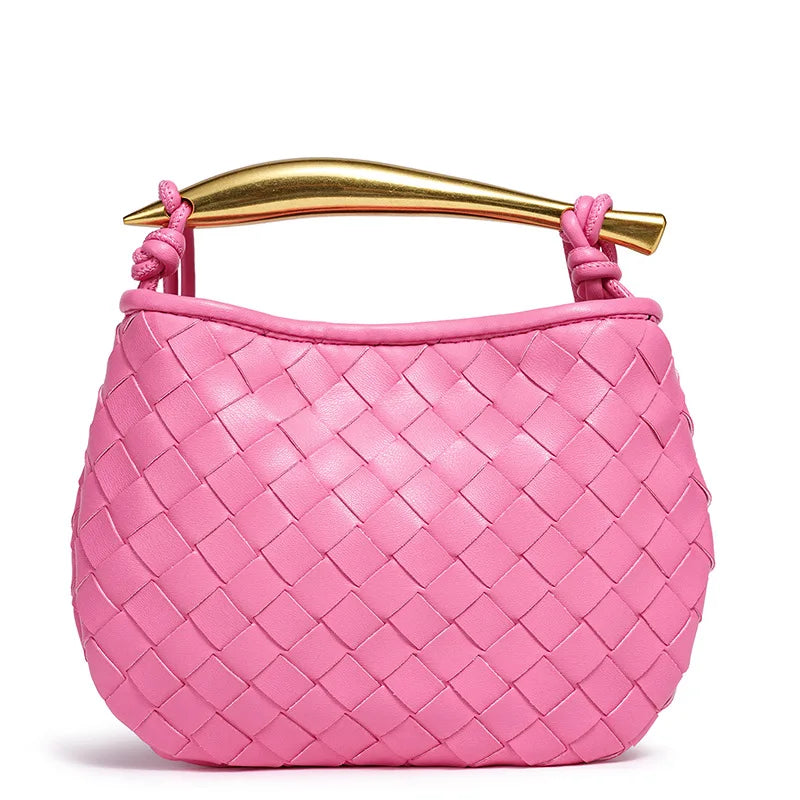 cute mini sardine basket weave handbag women's fashion cross-border style pu material shell shape magnetic buckle soft