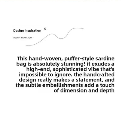 Cute Mini Sardine Basket Weave Handbag Women's Fashion Cross-Border Style PU Material Shell Shape Magnetic Buckle Soft