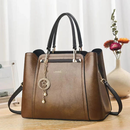 Multi-Layer Large Capacity Ladies Mom Bag New Splicing Handbag Simple Versatile Single Shoulder Slant Cross Bag for Women