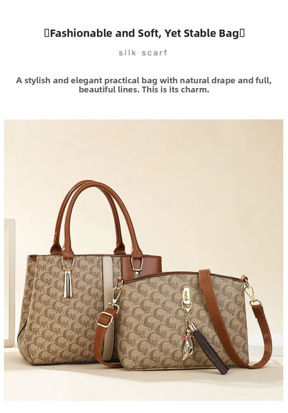 Fashionable Large Capacity Mother-Daughter Single Shoulder Crossbody Bag for Women Stylish Autumn Winter Handbag PU Material