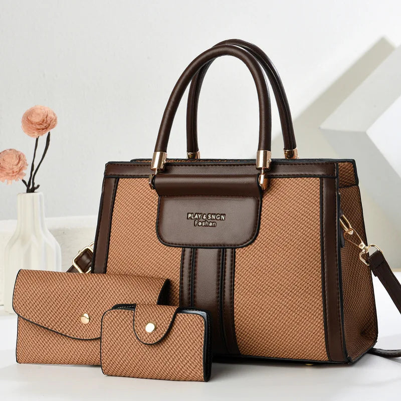 mother-daughter three-piece set single shoulder women's crossbody bag 2025 home hot new handbag ladies large bags