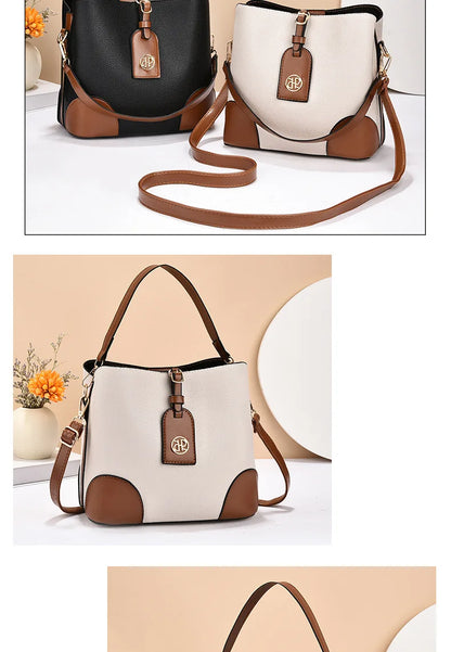 Casual Large Capacity Women's Bucket Handbag Street Style PU Material Tote Bag Single Shoulder Satchel Fashionable Everyday A...