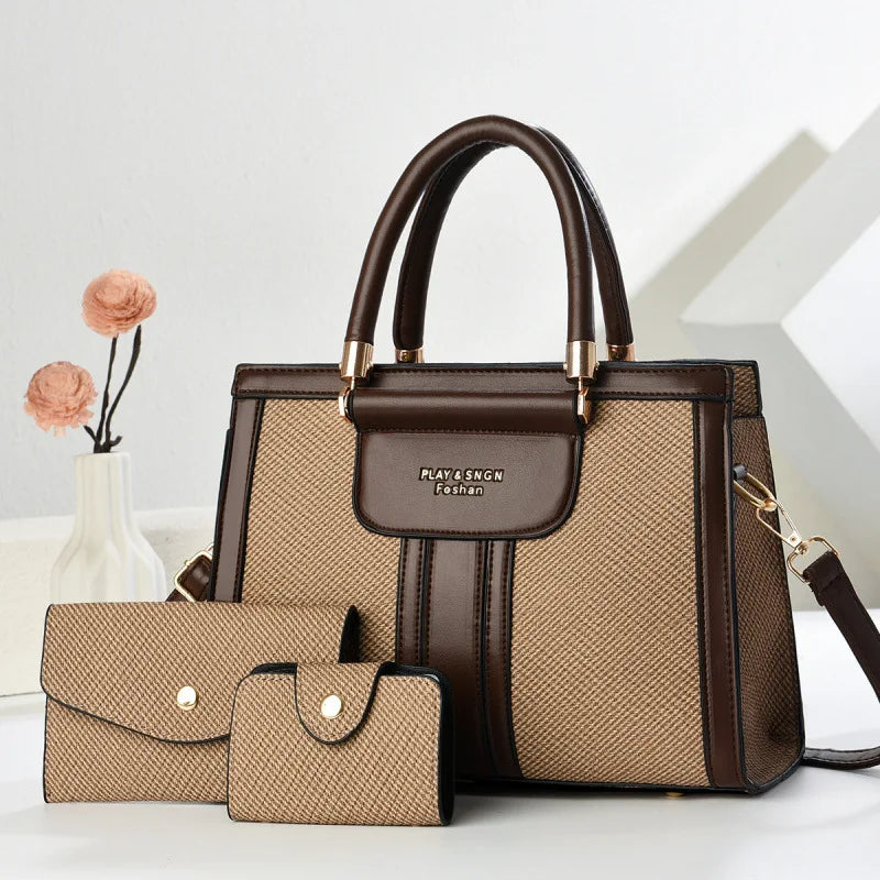 mother-daughter three-piece set single shoulder women's crossbody bag 2025 home hot new handbag ladies large bags