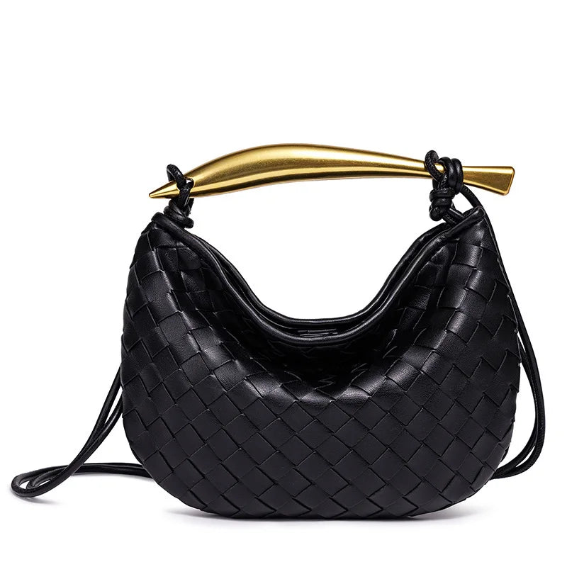 cute mini sardine basket weave handbag women's fashion cross-border style pu material shell shape magnetic buckle soft